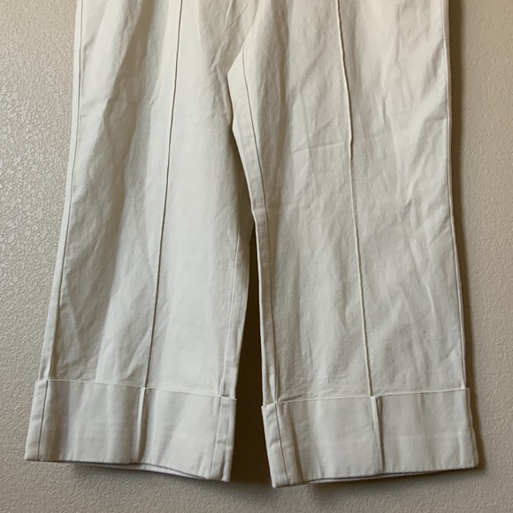 NWT Rachel Comey Cream High-Rise Cuff Straight Leg Cropped Pants - Picture 6 of 16